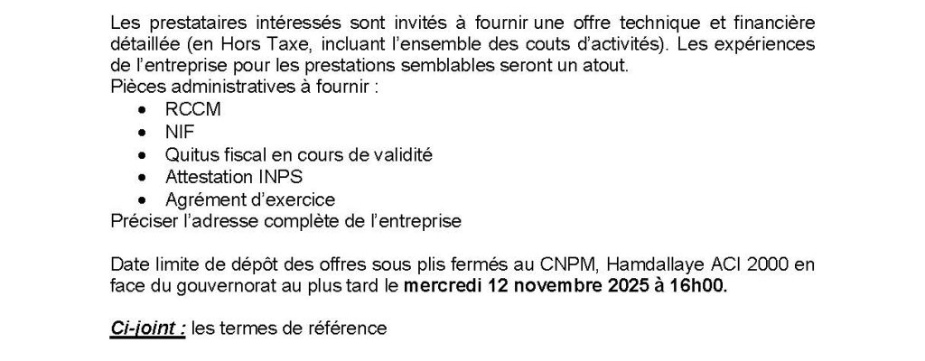 Appel d'offres Agence COMM